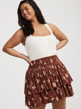 Torrid Smocked Tiered Skort NWT SIZE 00 M/L
